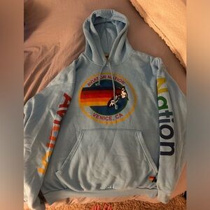 Aviator Nation Relaxed Pullover Hoodie-light Blue